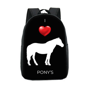 onderdelen klep snorkel Rugzak Pony I love Ponys Leuke Goedkope Schooltas Rugtas For U Designs -  reitontassen